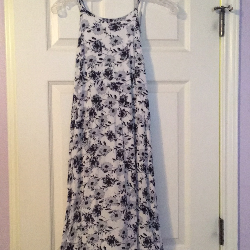 Black and white flower sun dress